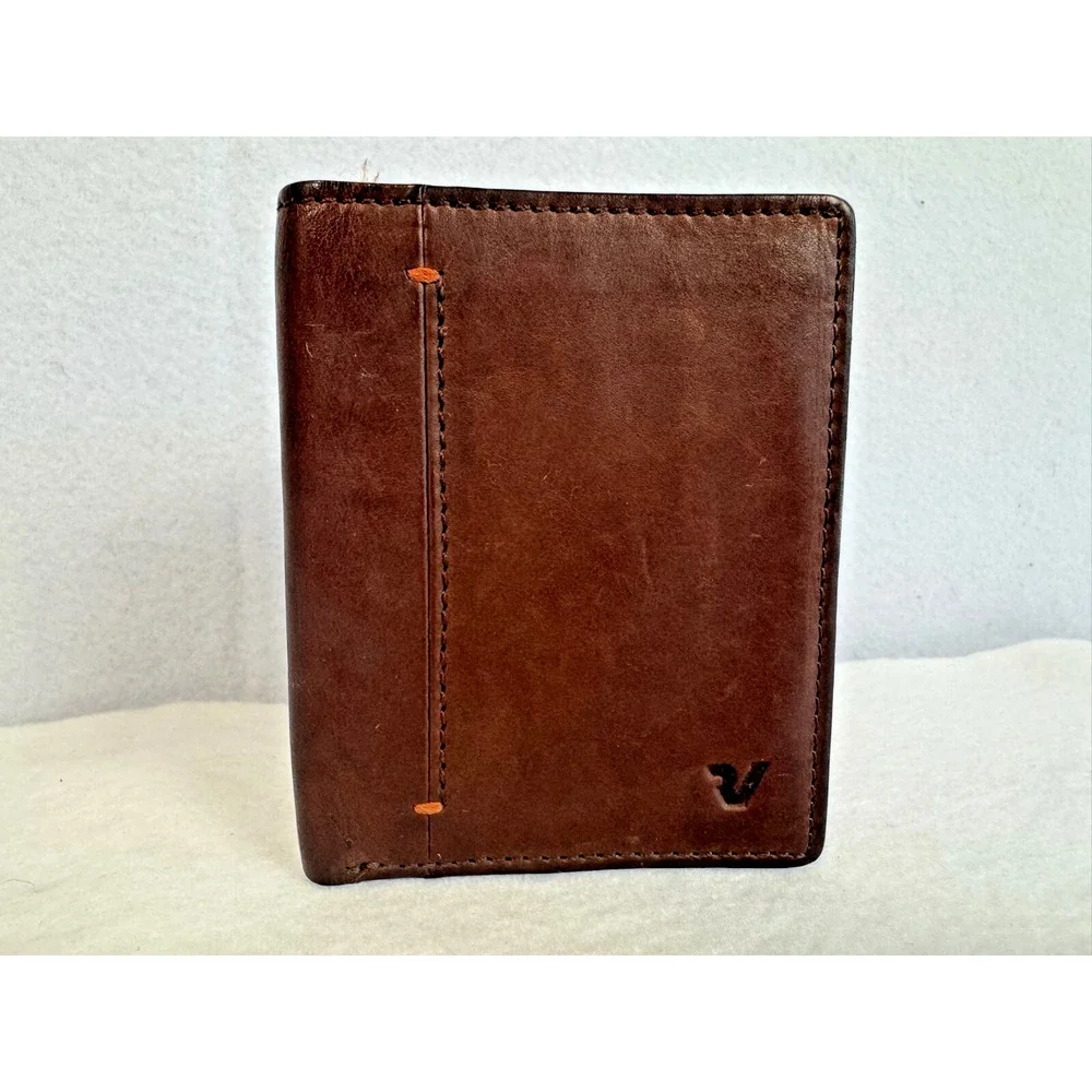 Roncato Men’s Leather Wallet Brown‎ Bi-Fold Thin